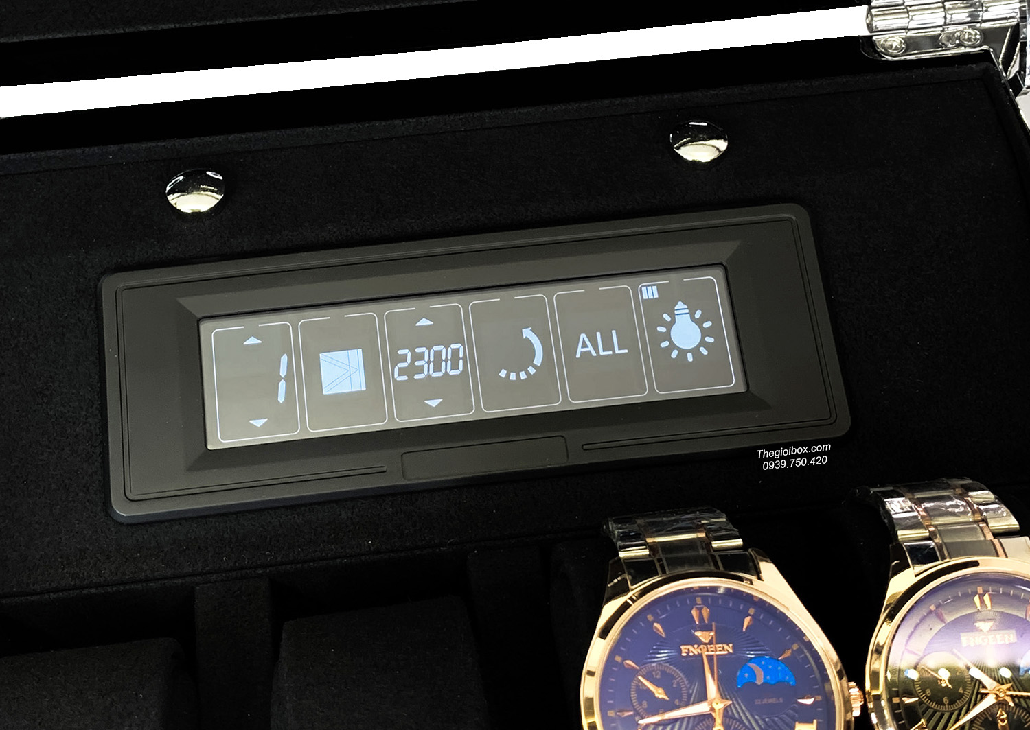 Tủ đựng đồng hồ cơ ACBOW cao cấp IW0606 6 xoay + 6 tĩnh kèm remote - màn hình cảm ứng - LED