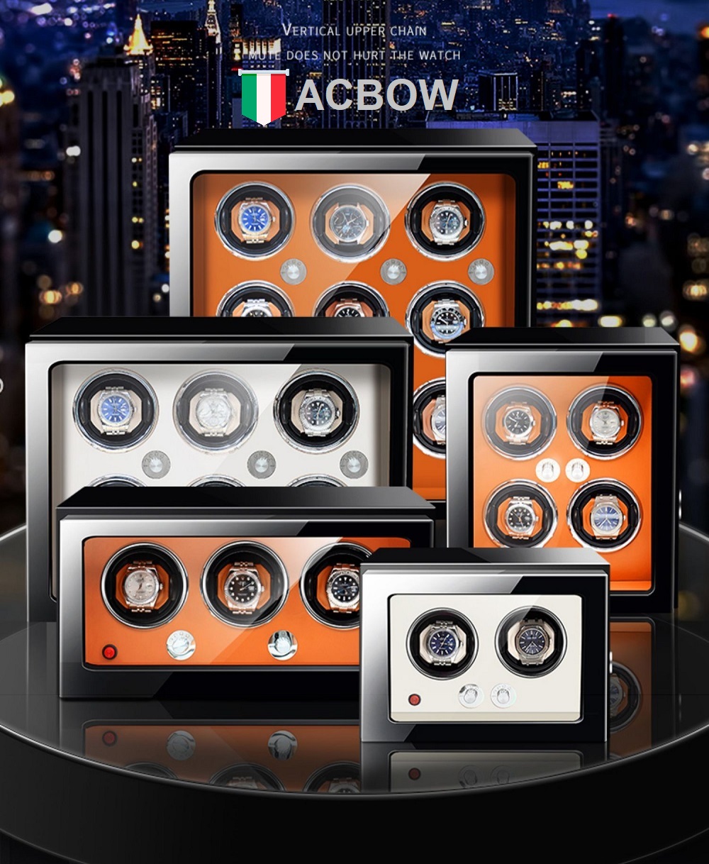 tủ hộp xoay đồng hồ cơ lên dây cót tự động quay ACBOW chính hãng cao cấp