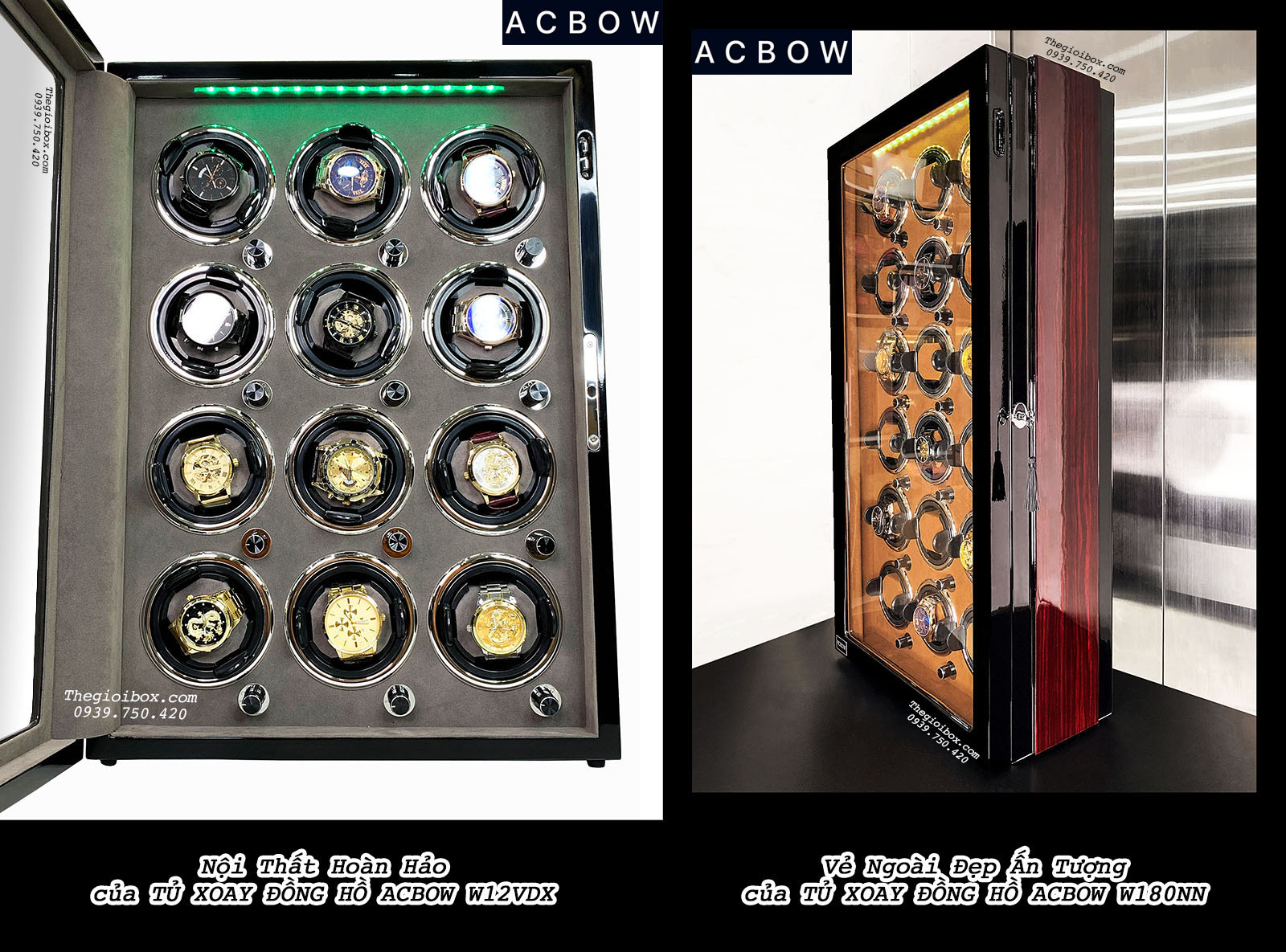 Tủ xoay đồng hồ cơ ACBOW cỡ lớn - Review Tủ xoay đồng hồ ACBOW độ bền vĩnh viễn