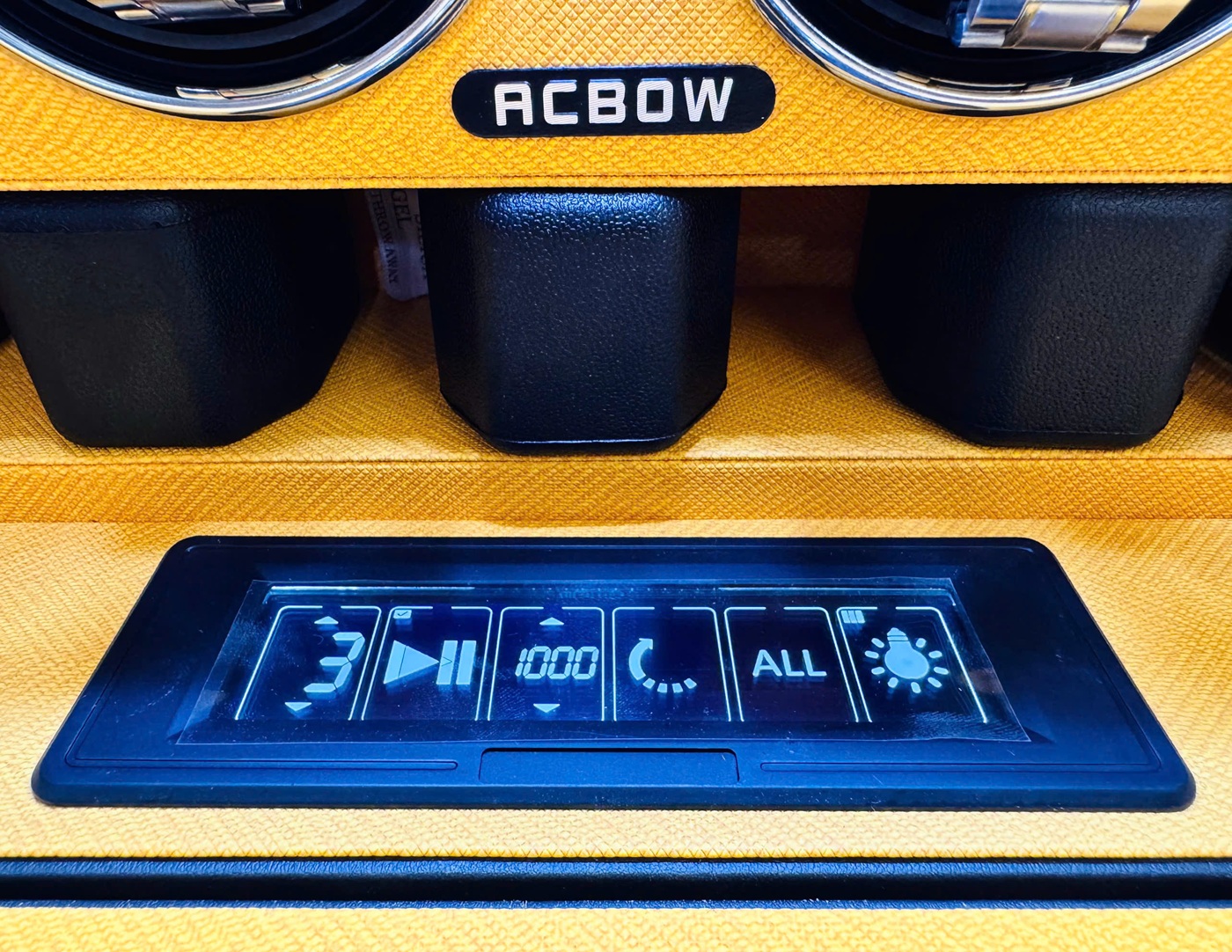 hộp đồng hồ xoay ACBOW cao cấp 4 ngăn xoay 5 ngăn tĩnh khóa vân tay màn hình ứng có remote