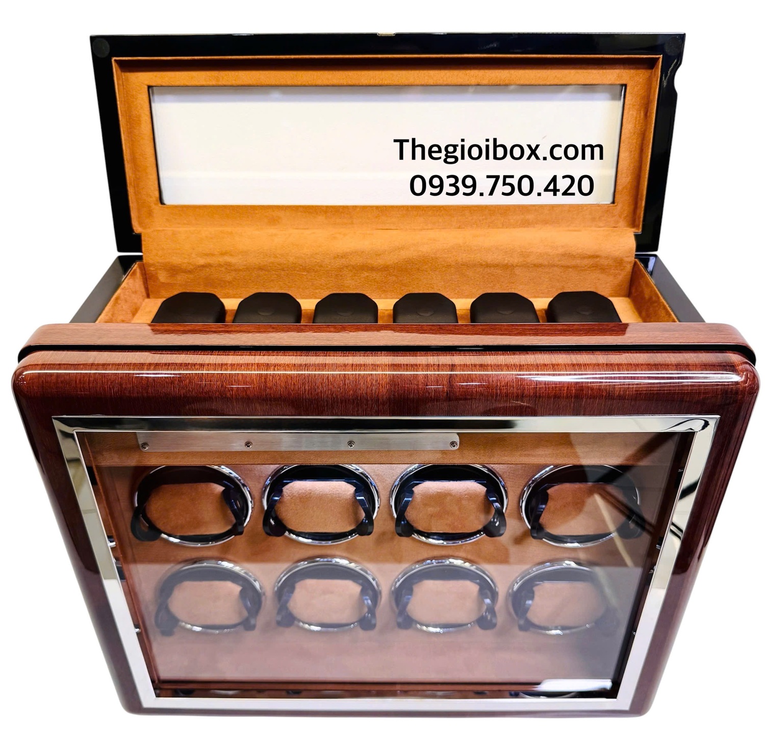 tủ đồng hồ xoay ACBOW 8 Xoay 6 Cố Định Cảm Ứng Và Khóa Vân Tay Cao Cấp