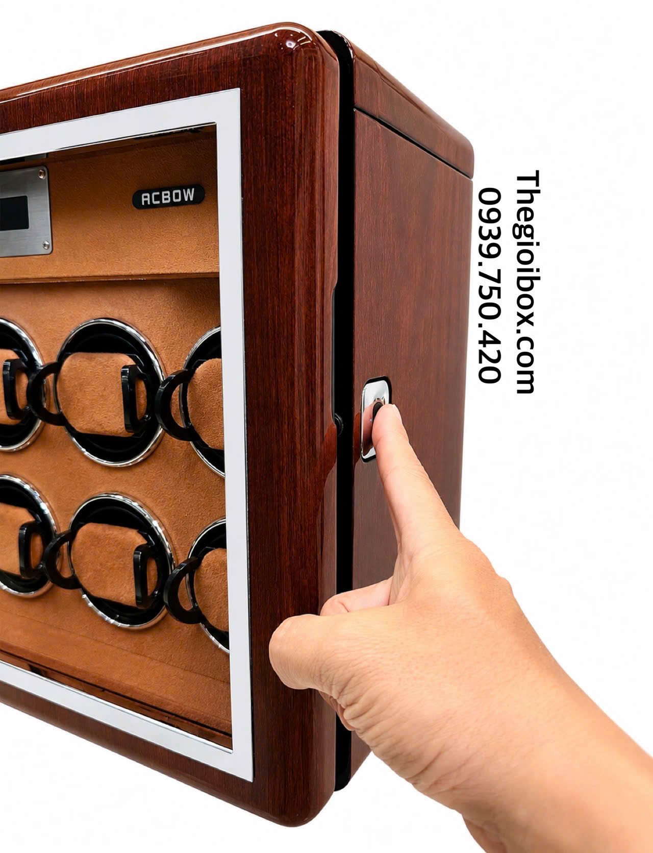 tủ đồng hồ xoay ACBOW 8 Xoay 6 Cố Định Cảm Ứng Và Khóa Vân Tay Cao Cấp