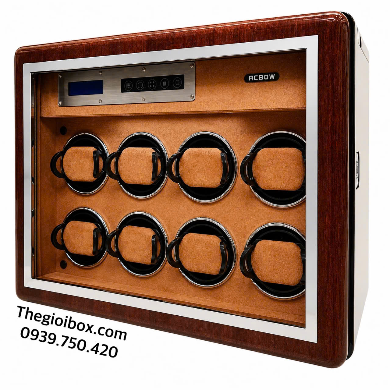tủ đồng hồ xoay ACBOW 8 Xoay 6 Cố Định Cảm Ứng Và Khóa Vân Tay Cao Cấp