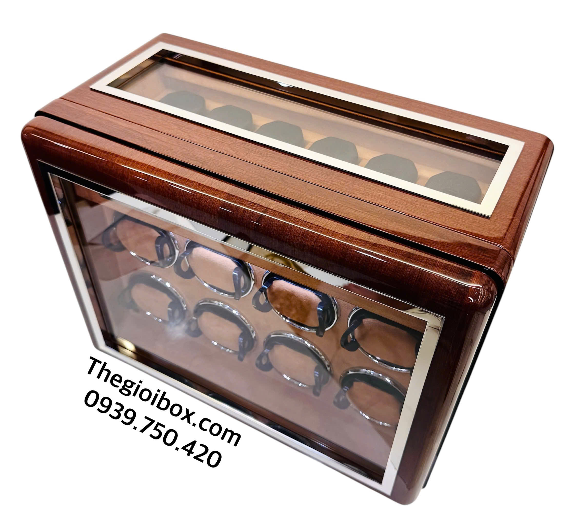 tủ đồng hồ xoay ACBOW 8 Xoay 6 Cố Định Cảm Ứng Và Khóa Vân Tay Cao Cấp