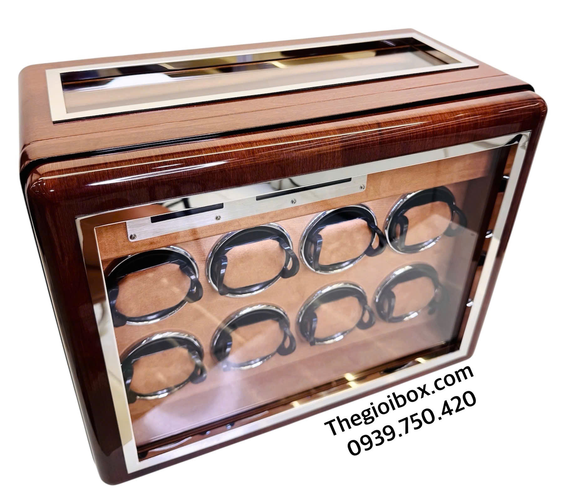 tủ đồng hồ xoay ACBOW 8 Xoay 6 Cố Định Cảm Ứng Và Khóa Vân Tay Cao Cấp