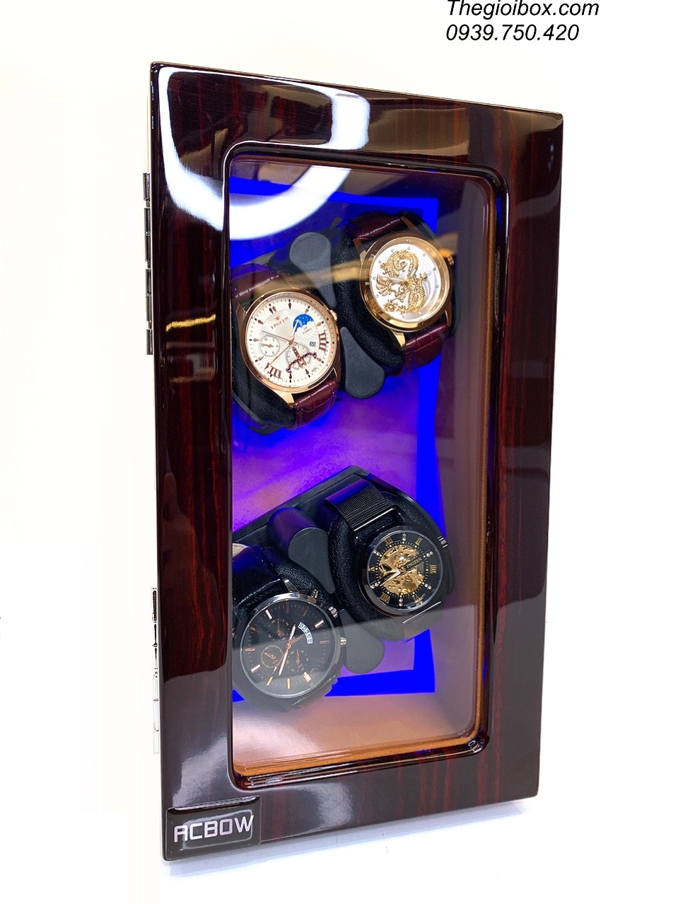tủ hộp xoay lên dây cót đồng hồ tự động ACBOW nhỏ gọn cao cấp giá rẻ