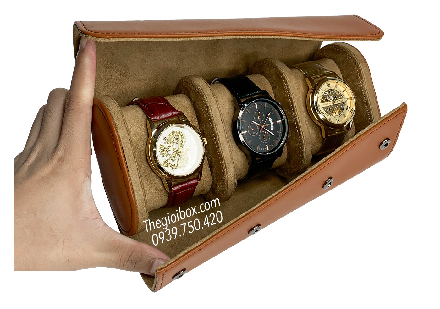Bóp - Hộp đựng đồng hồ du lịch cầm tay nhiều ngăn vỏ da giá rẻ