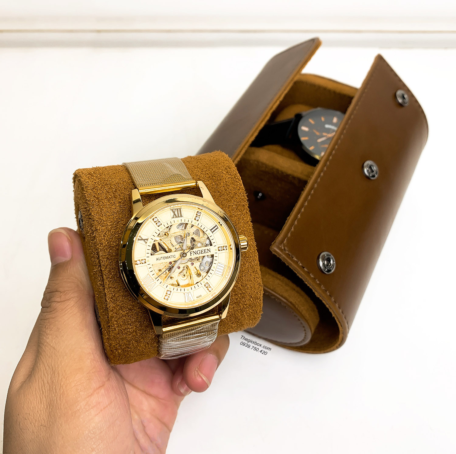 Bóp - Hộp đựng đồng hồ du lịch cầm tay nhiều ngăn vỏ da giá rẻ