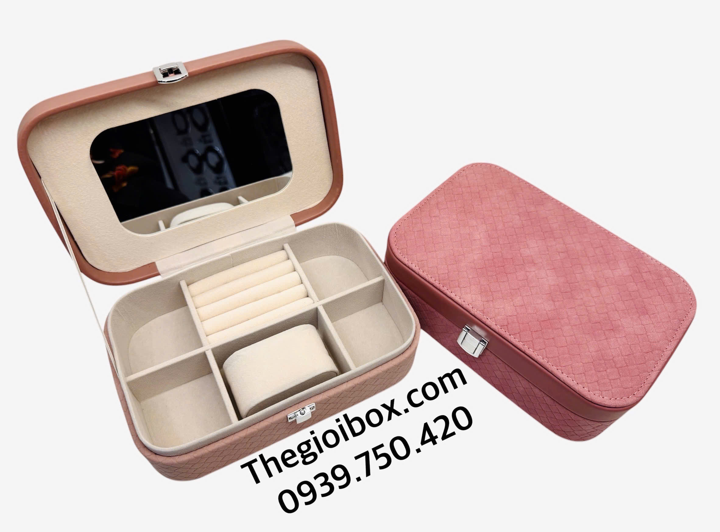 hộp đựng trang sức nữ trang vàng nhỏ gọn xinh xắn mang đi du lịch cao cấp giá rẻ