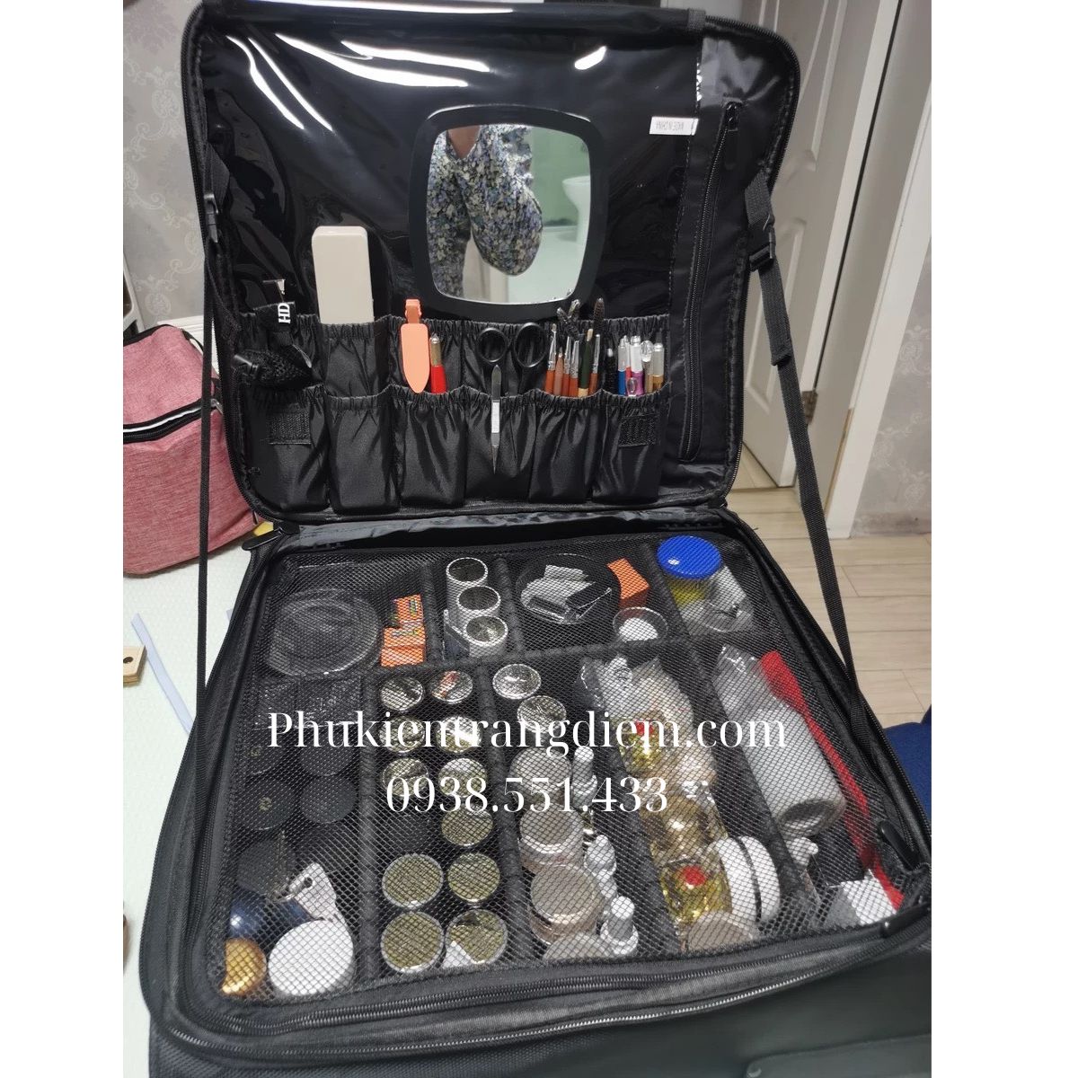 Cốp Trang Điểm Đựng Mỹ Phẩm Make Up Bằng Vải Để Vừa Xe Máy Cao Cấp
