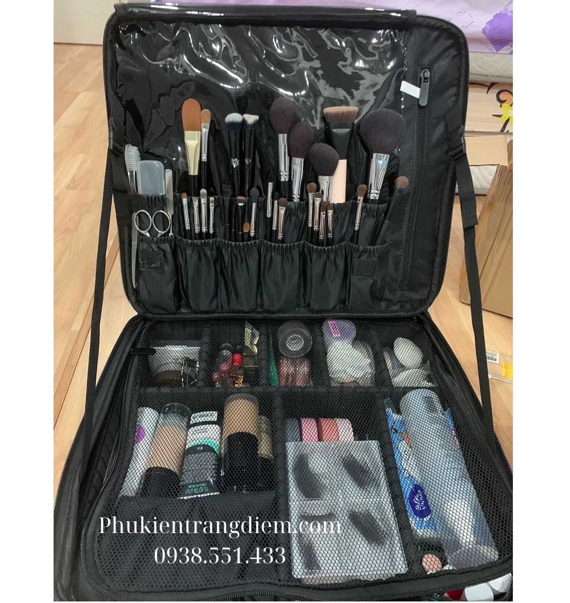 Cốp Trang Điểm Đựng Mỹ Phẩm Make Up Bằng Vải Để Vừa Xe Máy Cao Cấp