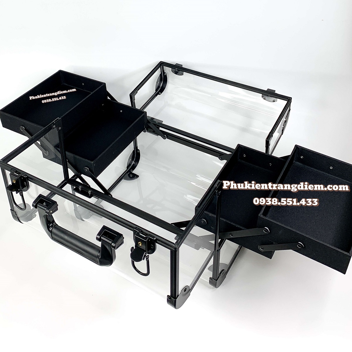 Cốp Trang Điểm Mini Trong Suốt Nhỏ Gọn Xinh Xắn