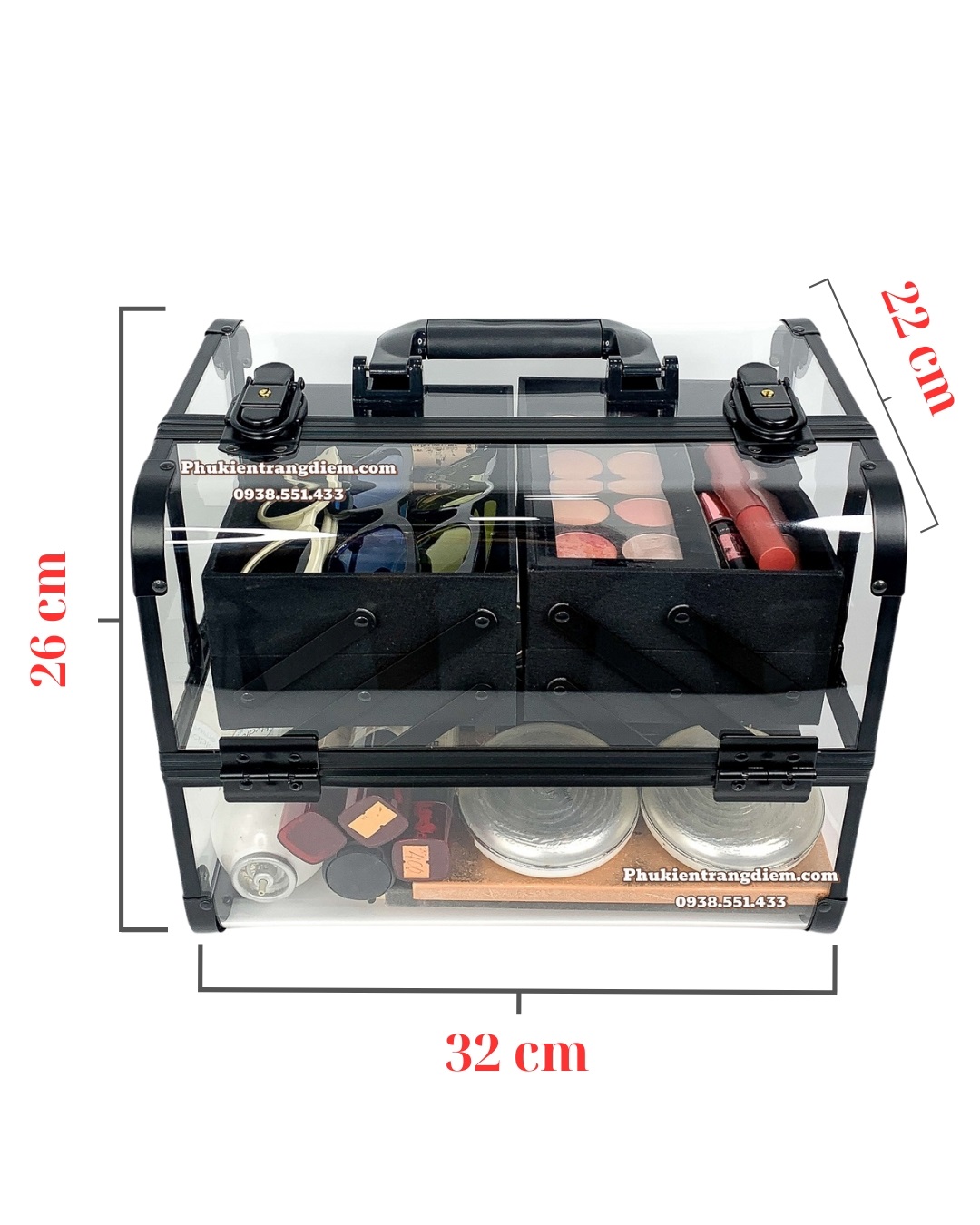 Cốp Trang Điểm Mini Trong Suốt Nhỏ Gọn Xinh Xắn