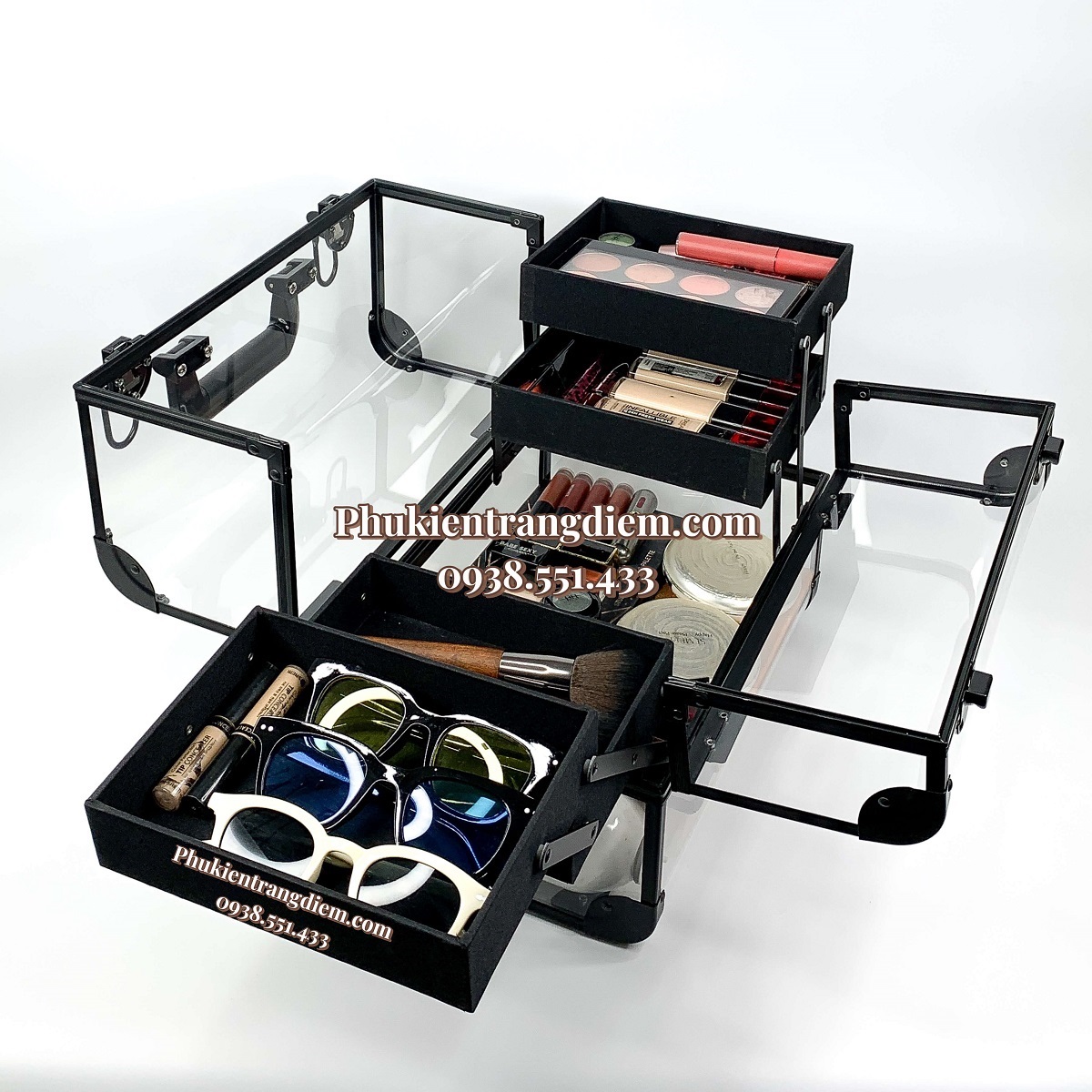 Cốp Trang Điểm Mini Trong Suốt Nhỏ Gọn Xinh Xắn