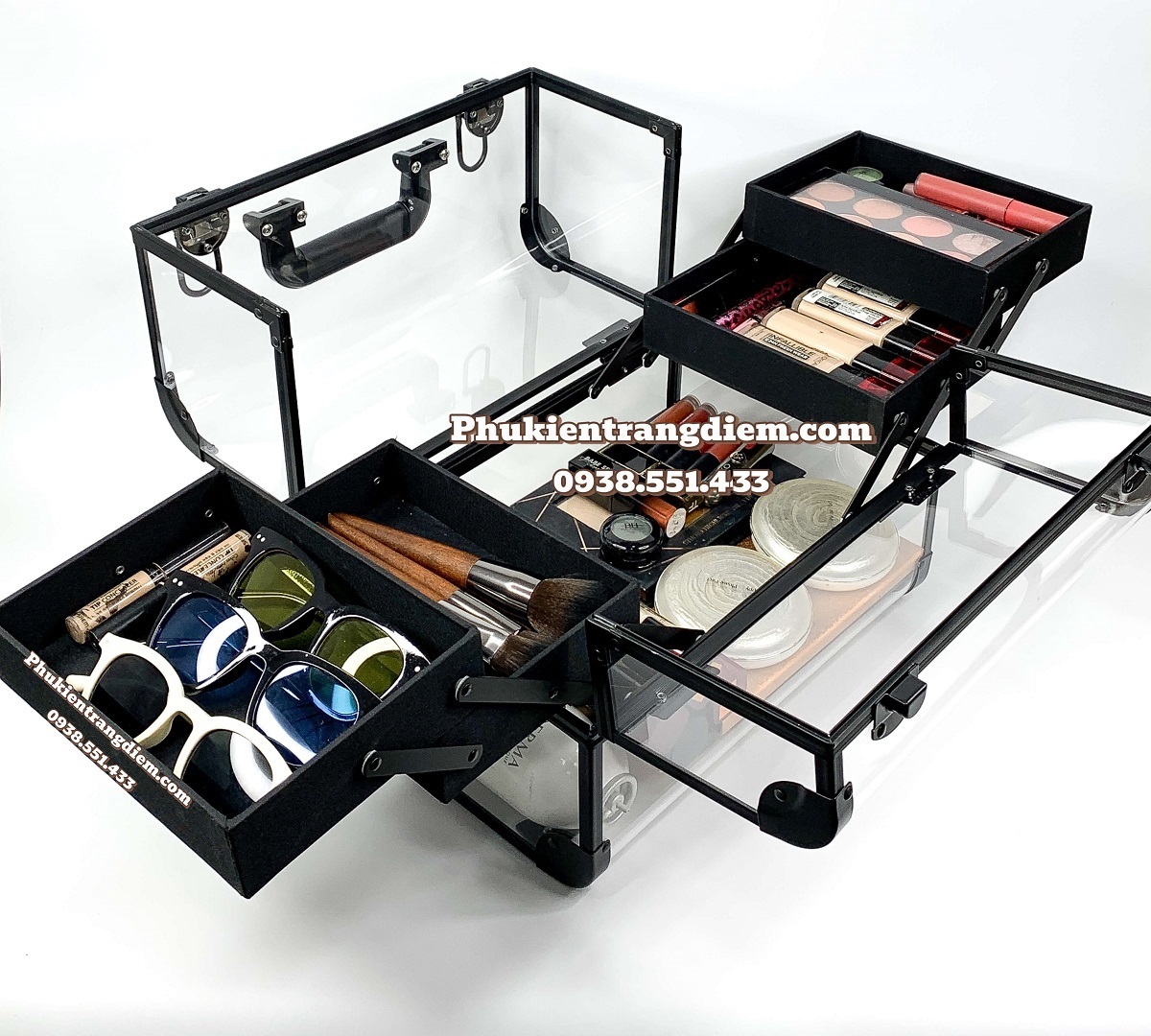 Cốp Trang Điểm Mini Trong Suốt Nhỏ Gọn Xinh Xắn