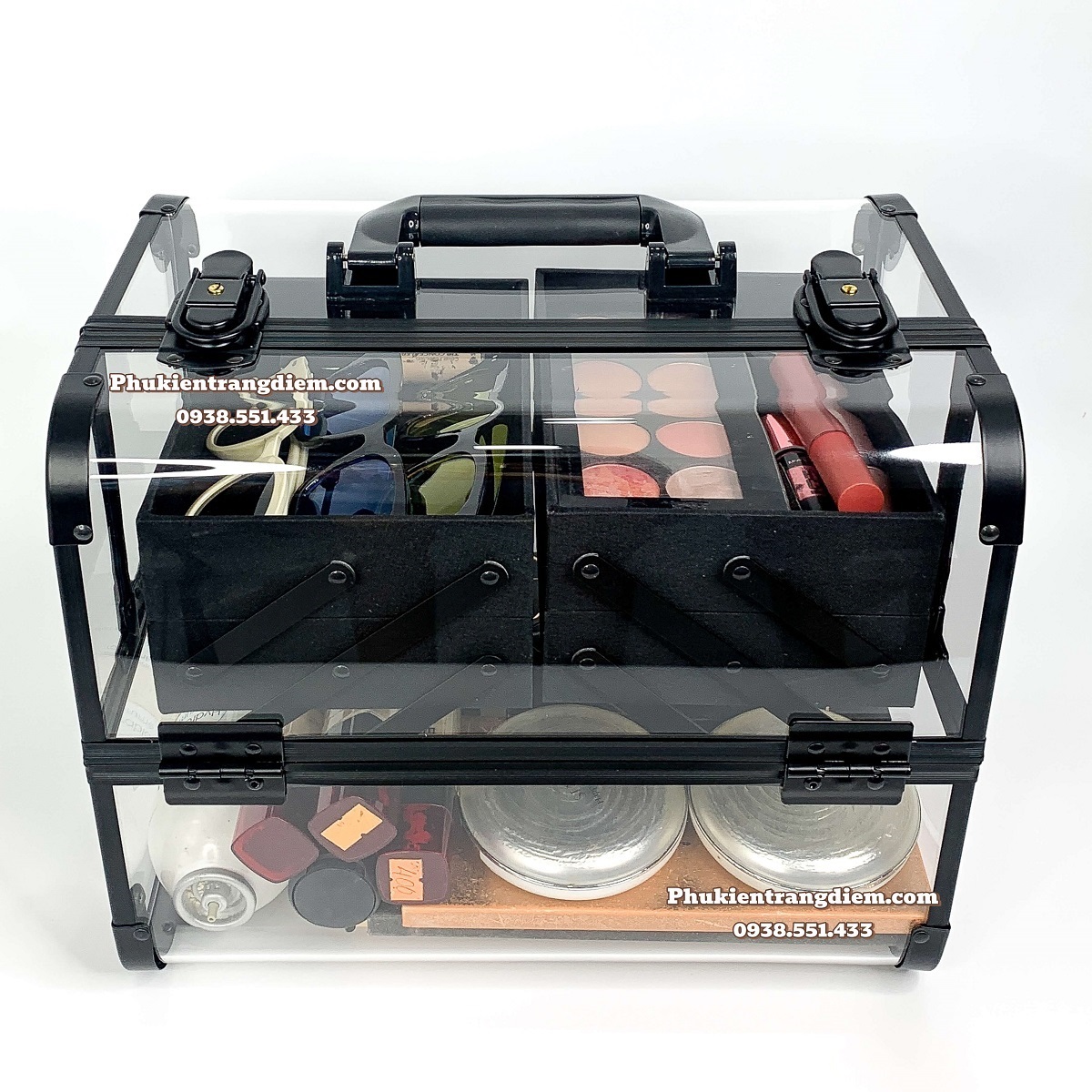 Cốp Trang Điểm Mini Trong Suốt Nhỏ Gọn Xinh Xắn
