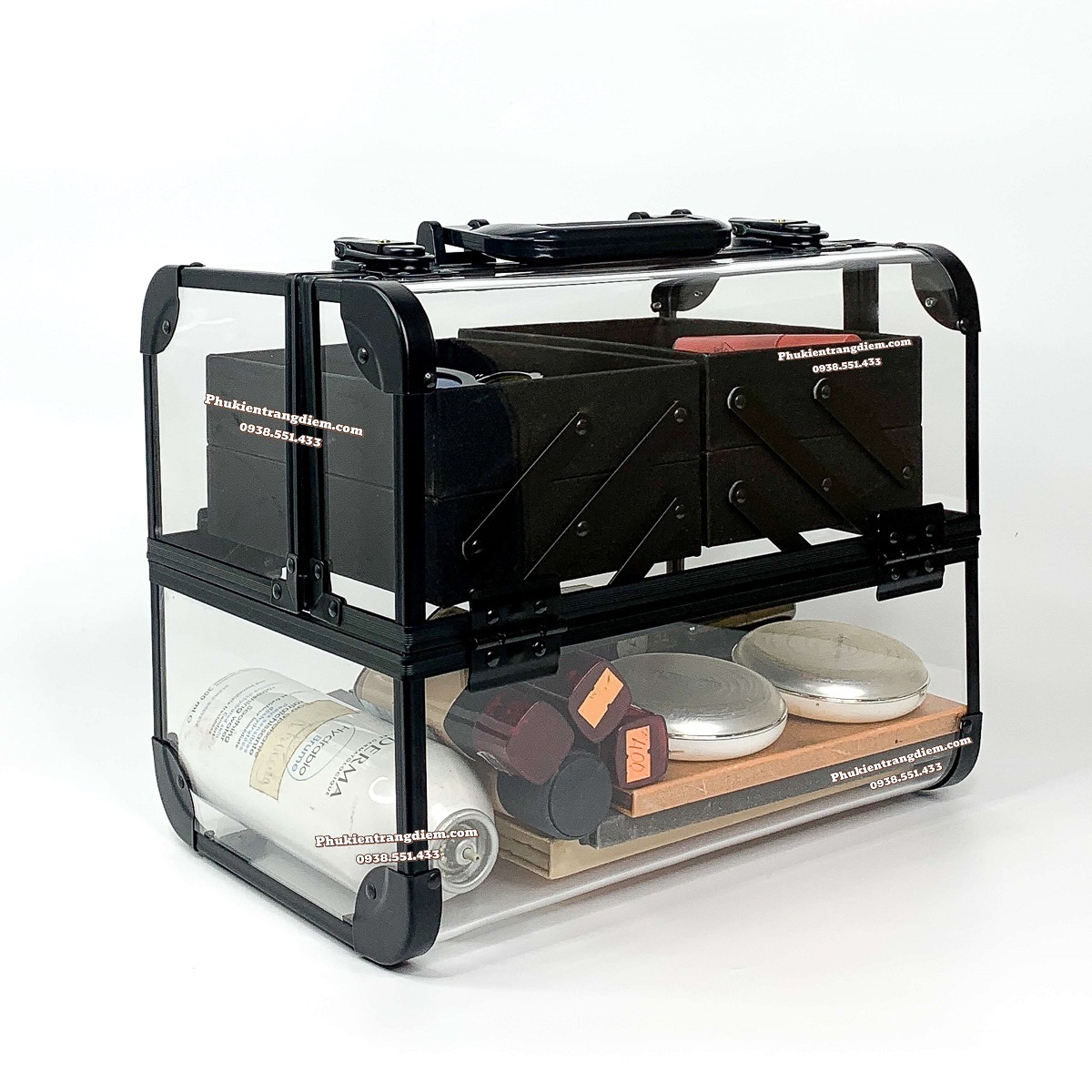 Cốp Trang Điểm Mini Trong Suốt Nhỏ Gọn Xinh Xắn