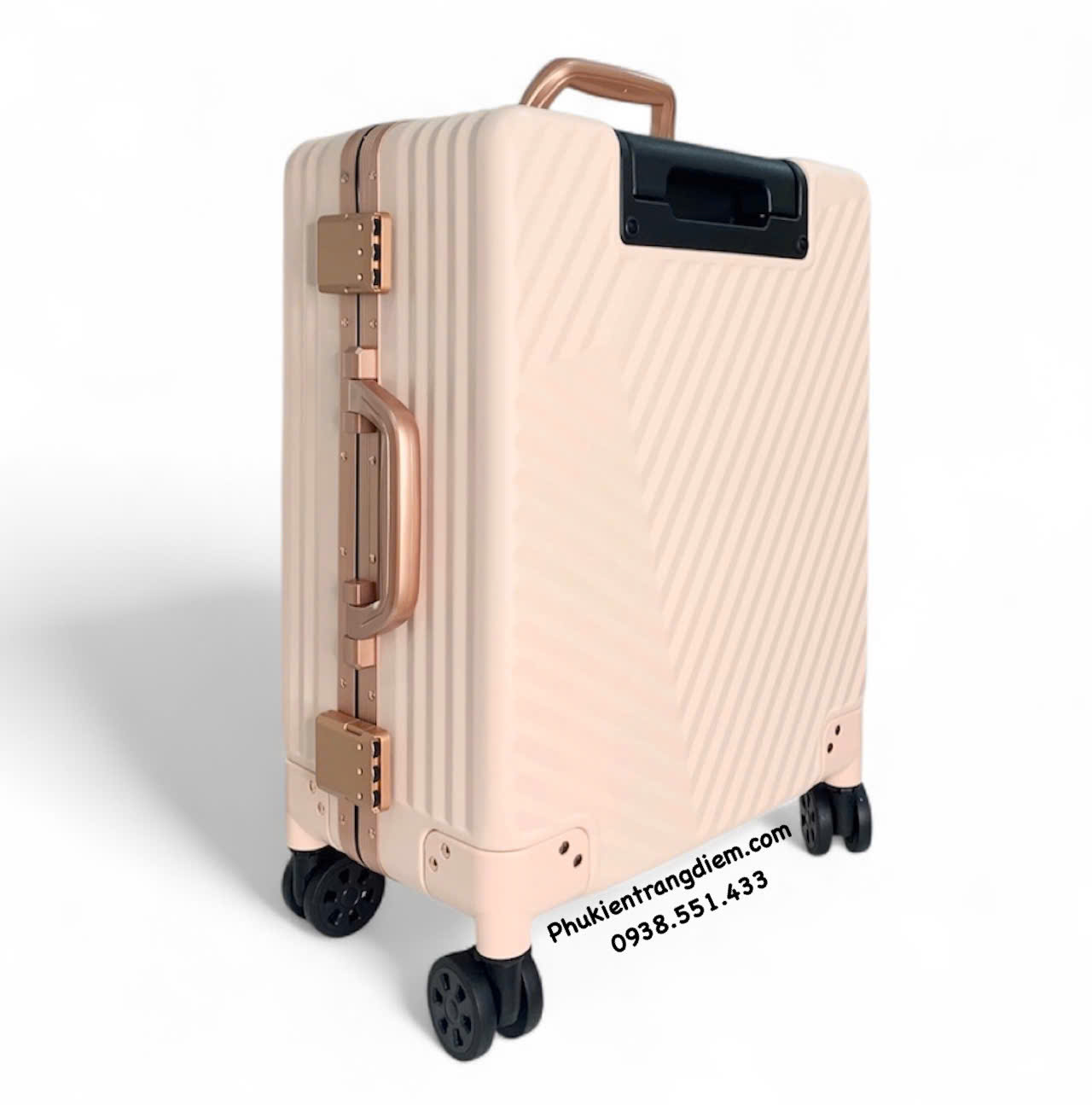 cốp vali kéo BOXSW makeup chuyên nghiệp vỏ cứng khóa số kèm nhiều túi trong để vừa xe máy