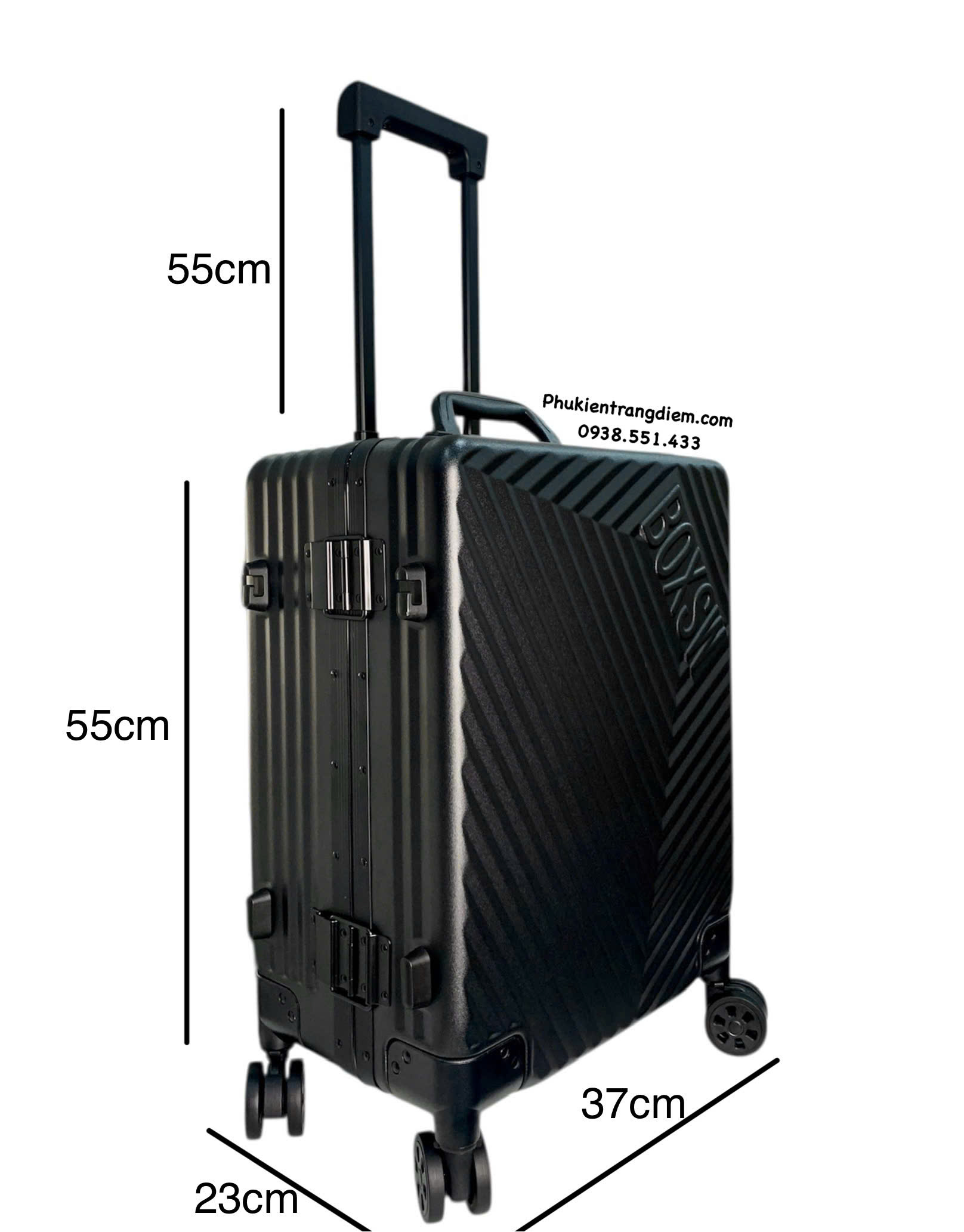 cốp vali kéo BOXSW makeup chuyên nghiệp vỏ cứng khóa số kèm nhiều túi trong để vừa xe máy