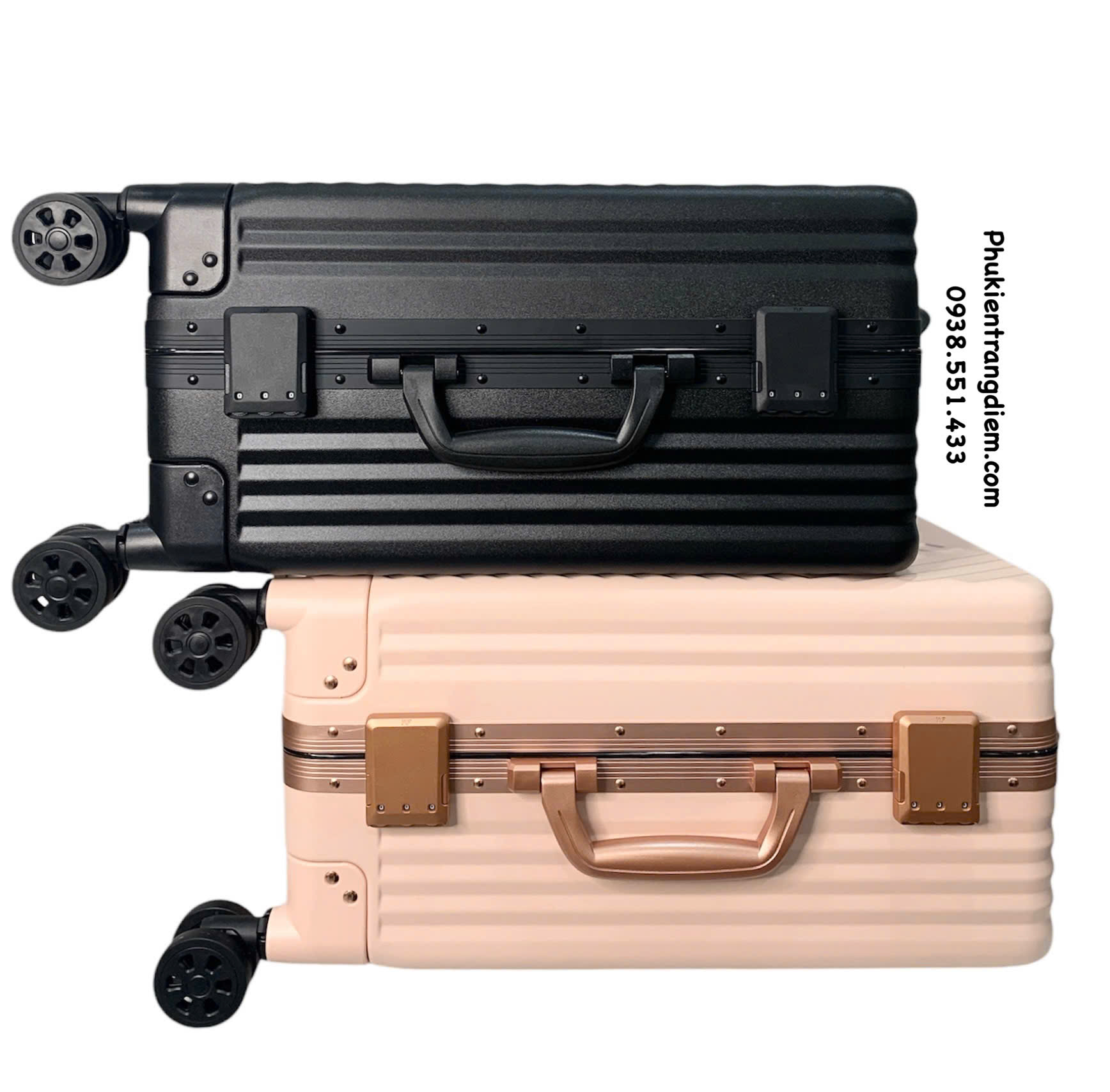 cốp vali kéo BOXSW makeup chuyên nghiệp vỏ cứng khóa số kèm nhiều túi trong để vừa xe máy