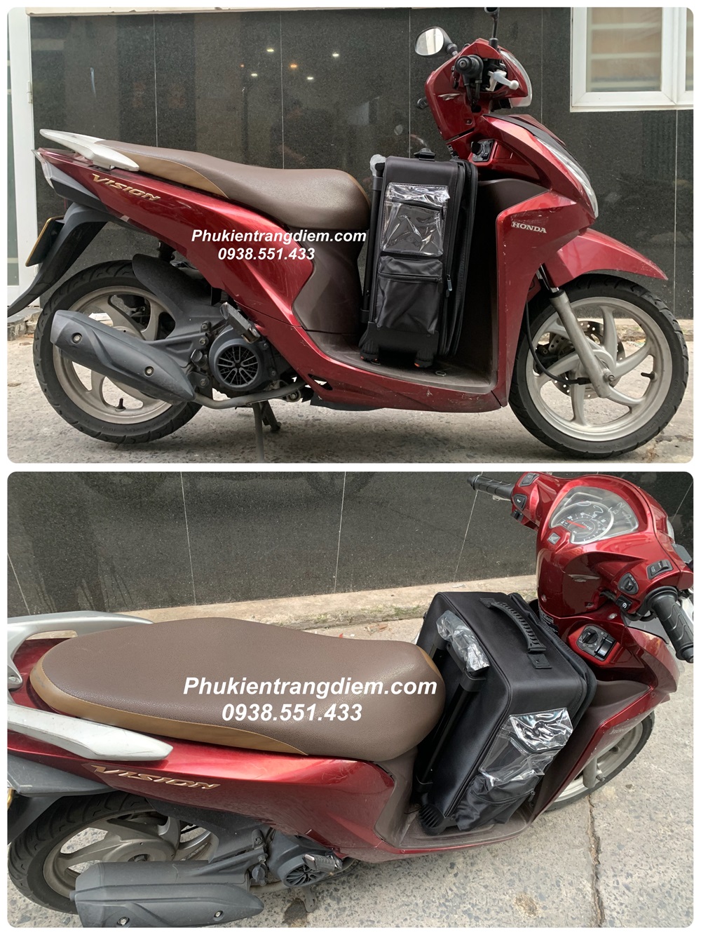 cốp kéo đựng đồ trang điểm bằng vải kèm 4 túi mini tiện lợi