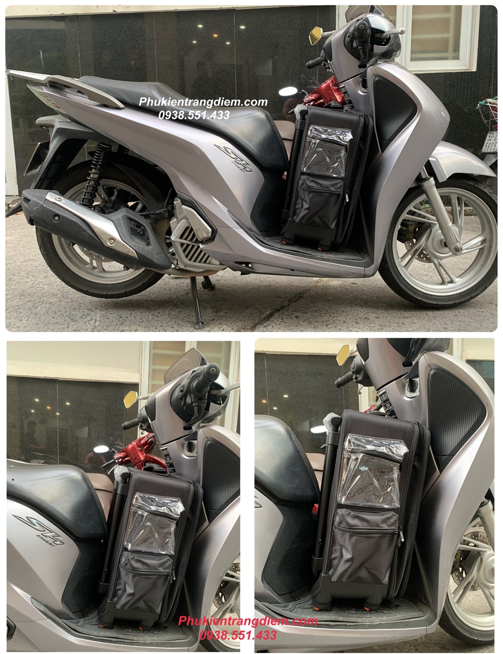 cốp kéo đựng đồ trang điểm bằng vải kèm 4 túi mini tiện lợi