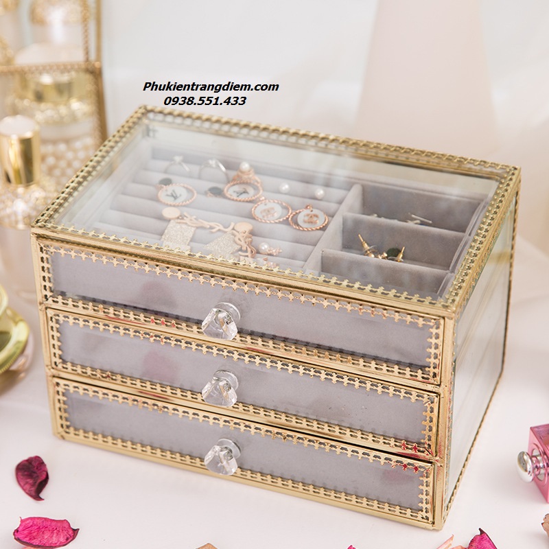 hộp đựng trang sức nữ trang vàng phụ kiện sang trọng giá rẻ
